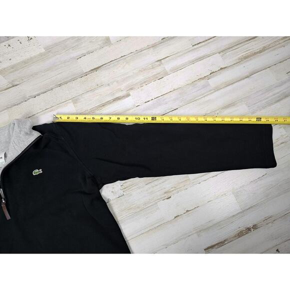 Lacoste Sweater men's Size 5 Large 1/4 Zip Black Long Sleeve Pullover Mock Neck - Picture 9 of 10